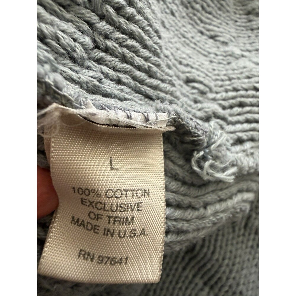 J Jill 100% Cotton Cardigan Sweater L Diamond Pattern Academia Work Office Cozy - Picture 3 of 8